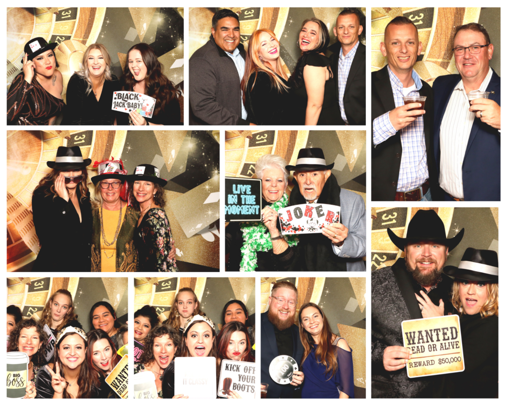 2022 hill country crisis council casino night fundraiser photo booth collage